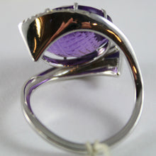 Load image into Gallery viewer, 18k white gold ring diamonds ct0.38 amethyst ct11.50 amazing cut, made in Italy.
