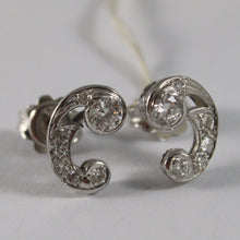 Load image into Gallery viewer, SOLID 18K WHITE GOLD EARRINGS, ETHNYC STYLE WITH DIAMONDS, DIAMOND MADE IN ITALY

