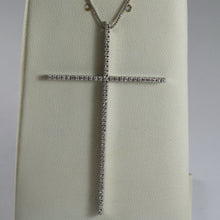Load image into Gallery viewer, SOLID 18K WHITE GOLD NECKLACE WITH BIG CROSS, DIAMONDS, DIAMOND MADE IN ITALY.
