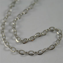 Load image into Gallery viewer, 18k white gold chain mini 2 mm rolo oval mirror link 17.70 inches made in Italy.
