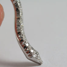 Load image into Gallery viewer, SOLID 18K WHITE GOLD SNAKE PENDANT WITH DIAMONDS CT 0.27 NECKLACE, MADE IN ITALY.
