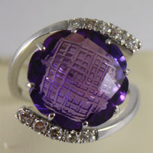 Load image into Gallery viewer, 18k white gold ring diamonds ct0.38 amethyst ct11.50 amazing cut, made in Italy.

